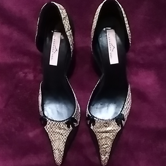 Black and Snake Skin Heels - Picture 1 of 3